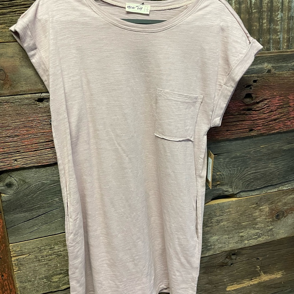 t-Shrit dress, light pink/purple. WITH POCKETS